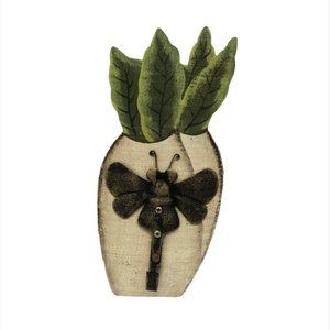 Old Country Gift Collection Coconut Vase Butterfly Wall Hook